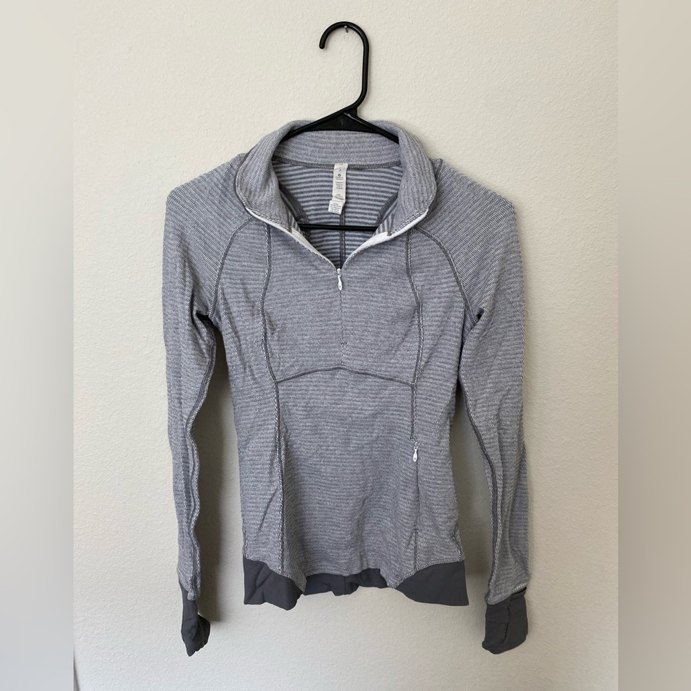 Gray Quarter-Zip Lulu Pullover